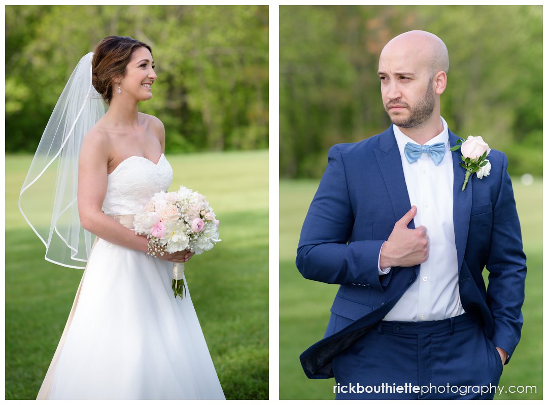 bride and groom portraits at Candia Woods wedding