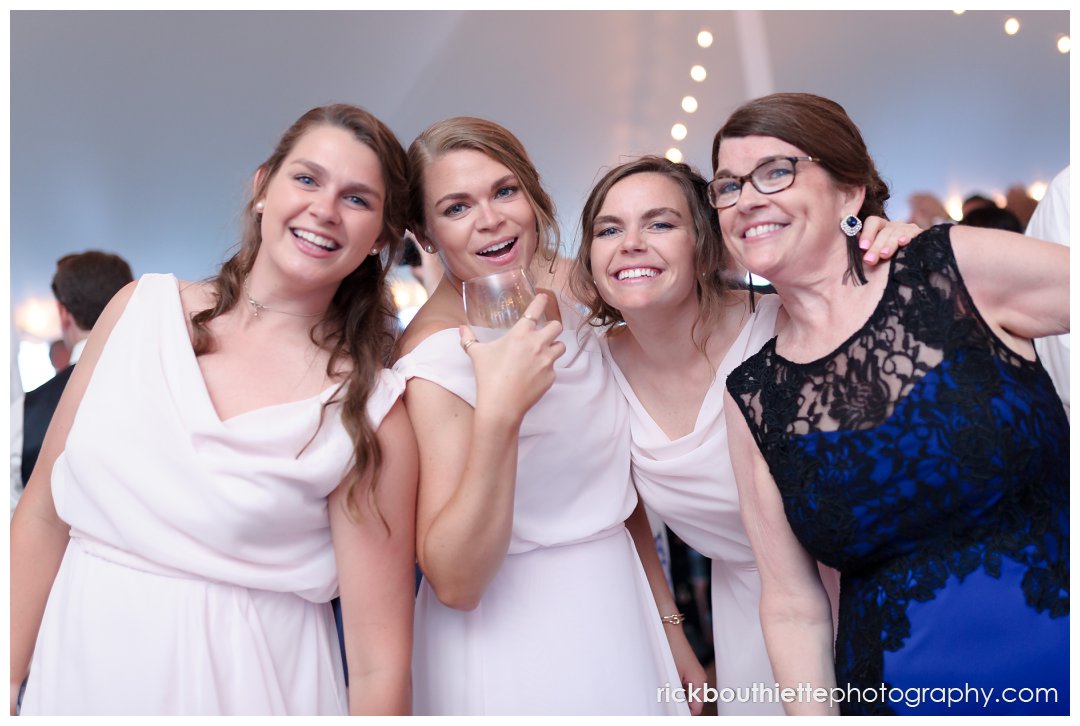 family celebrating at New Hampshire Seacoast Science Center wedding reception