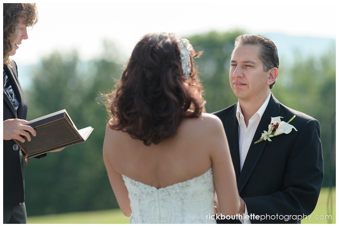 bride and groom at Mountain view Grand wedding ceremony