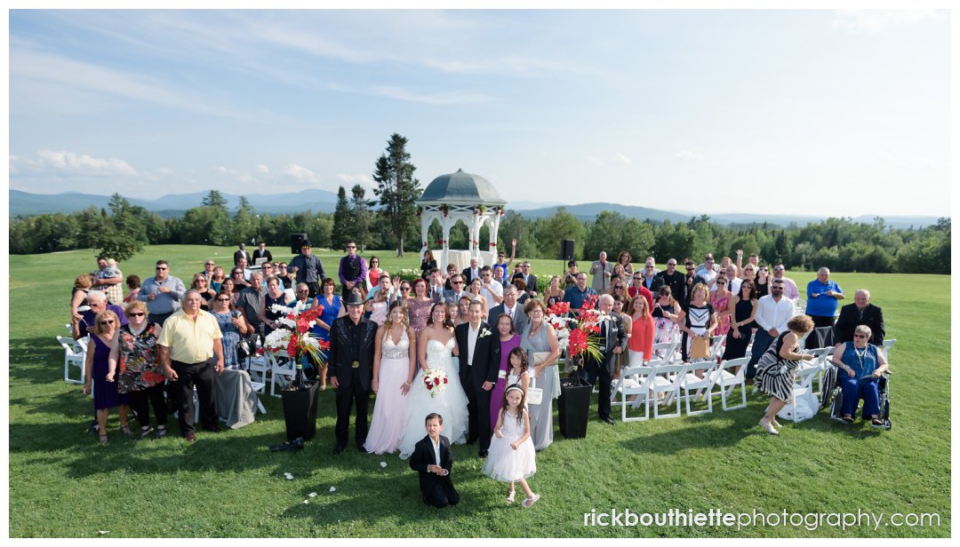 aerial view of wedding ceremony at Mountain View Grand Resort