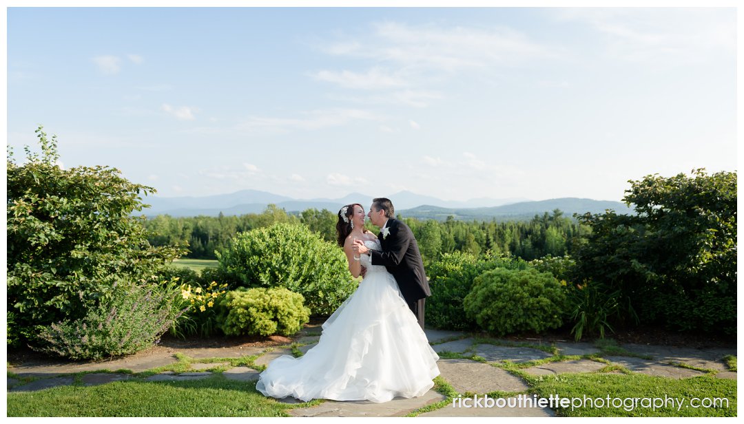 bride and groom on overlook at Mountain View Grand Resort