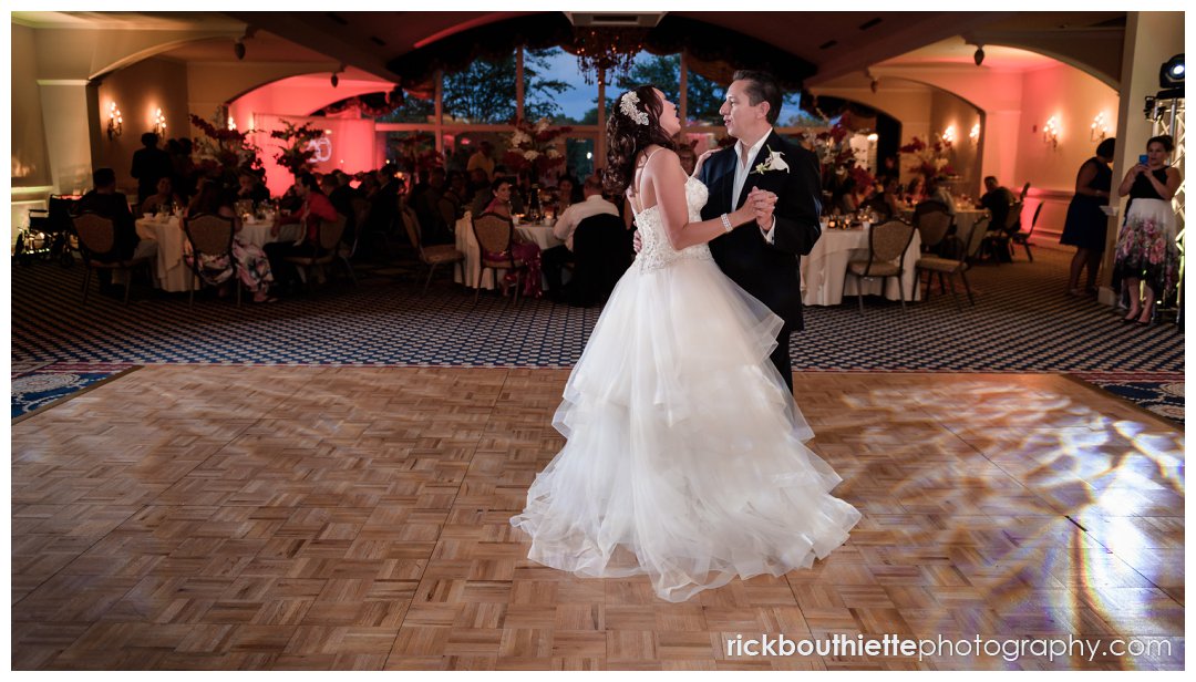 bride and groom dancing at Mountain View Grand Resort wedding reception