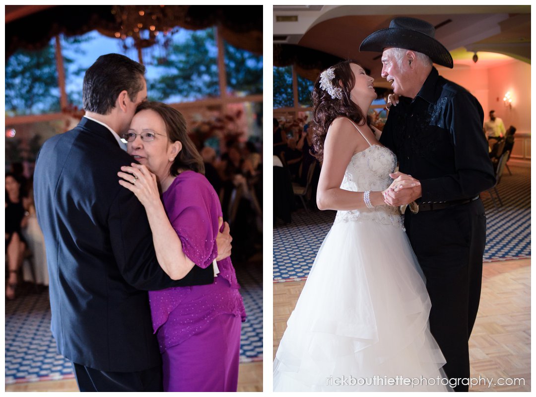 father daughter dance and mother son dance at Mountain View Grand Resort wedding reception