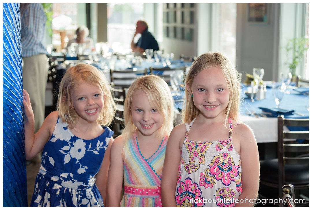 three young ladies at wedding rehearsal dinner at The Surf Room
