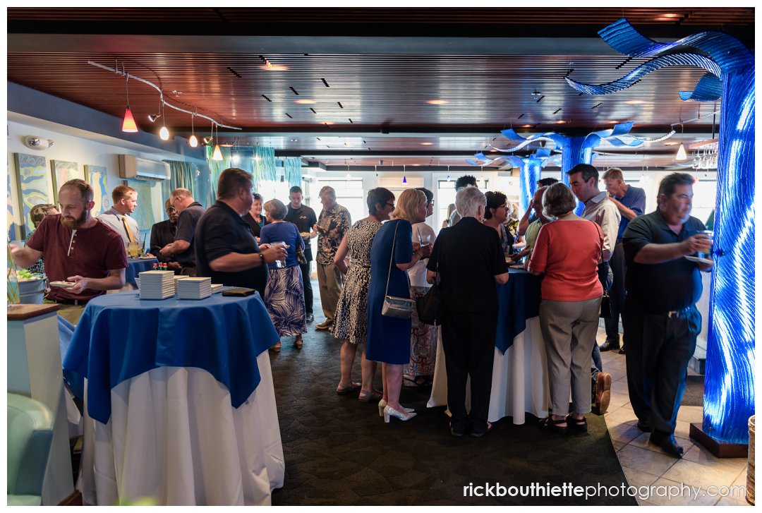 guests at rehearsal dinner at Surf Room in Portsmouth NH