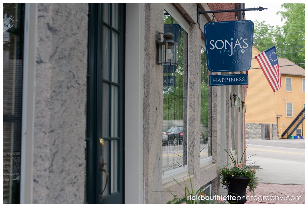 street view of Sonja's Spa Spot where bride gets ready for her Ordiorne Point Seacoast wedding