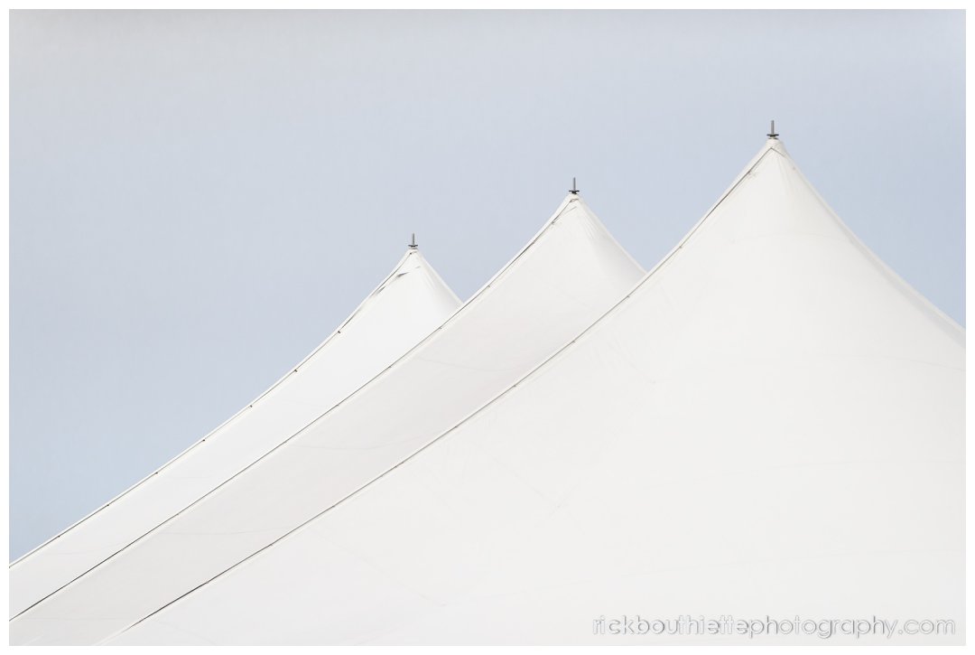 top of white event tent at Ordiorne Point Seacoast wedding