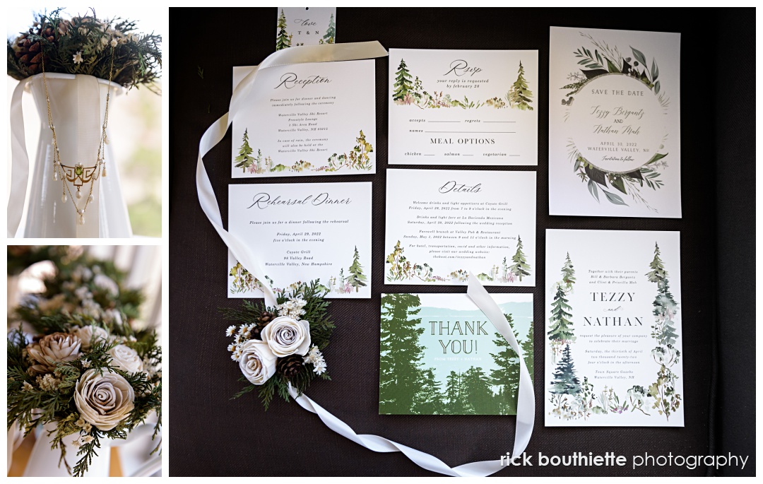 details from Tezzy & Nathan's Waterville Valley Resort dream wedding
